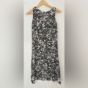 franco mirabelli Black and White pleated Sleeveless Dress printed